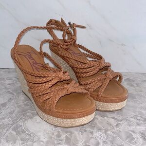 NEW Zodiac shana braided espadrille wedge sz 6
